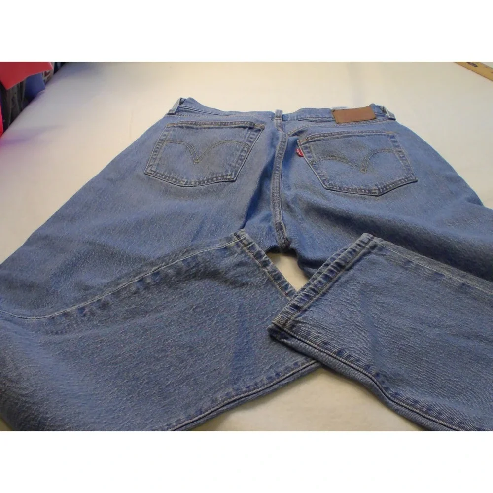 Levis 501 Curve Womens Straight Leg Jeans Blue Medium Denim W30 L30‎ Button Fly